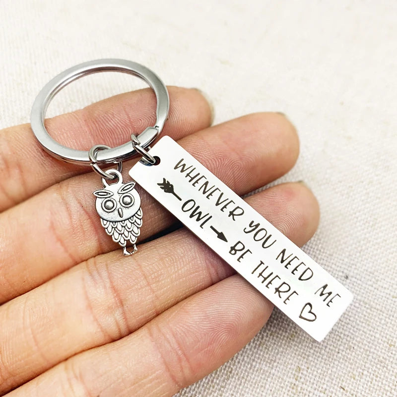 Owl Keychain BFF Keychain Friendship Keychain Whenever You Need Me Owl Be There Sympathy Gift Stay Strong Gift