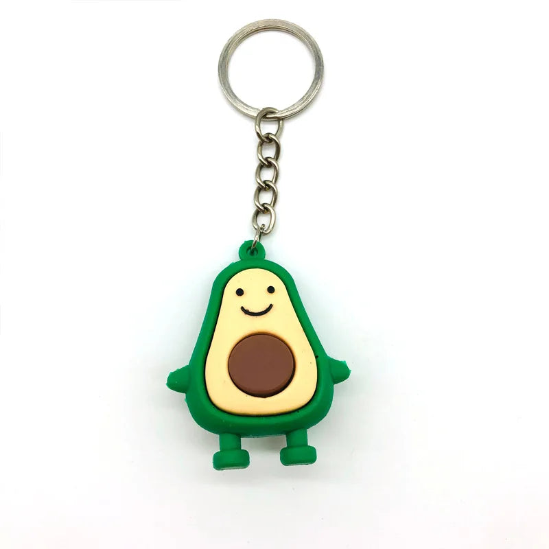 Smiling Avocado Resin Keychain