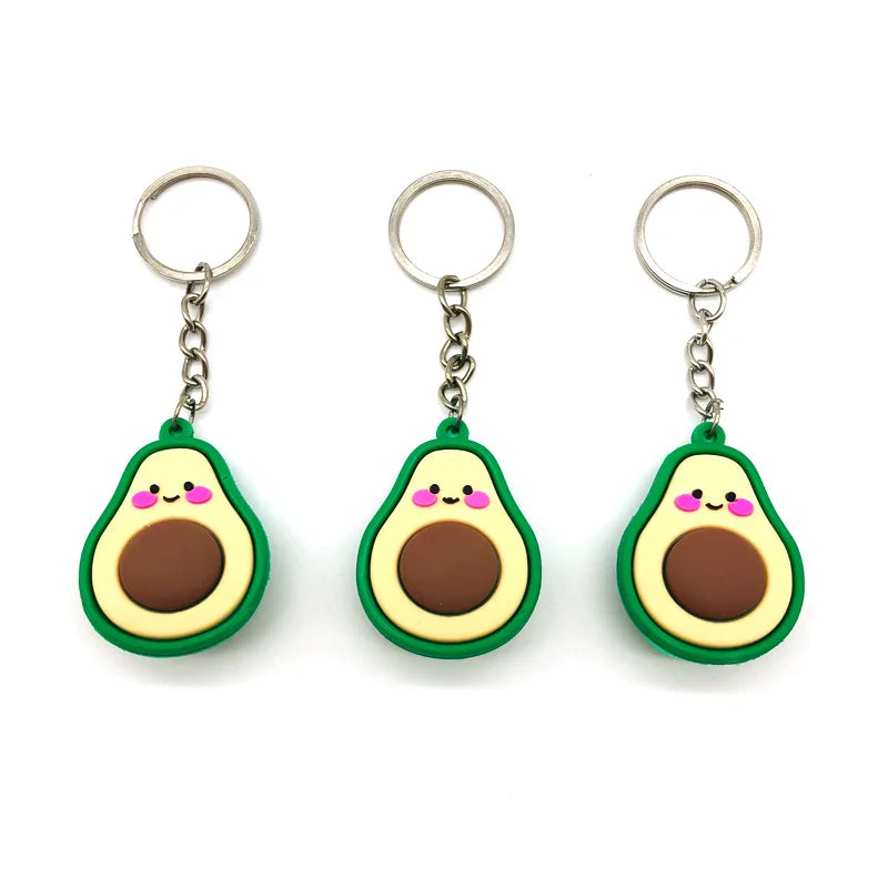 3D Smiling Avocado Resin Keychain