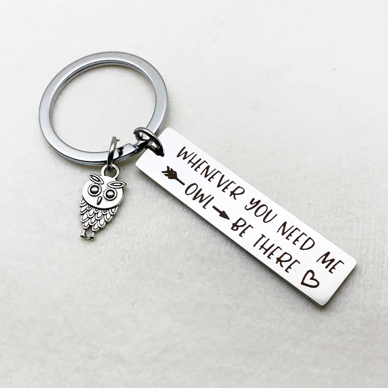 Owl Keychain BFF Keychain Friendship Keychain Whenever You Need Me Owl Be There Sympathy Gift Stay Strong Gift