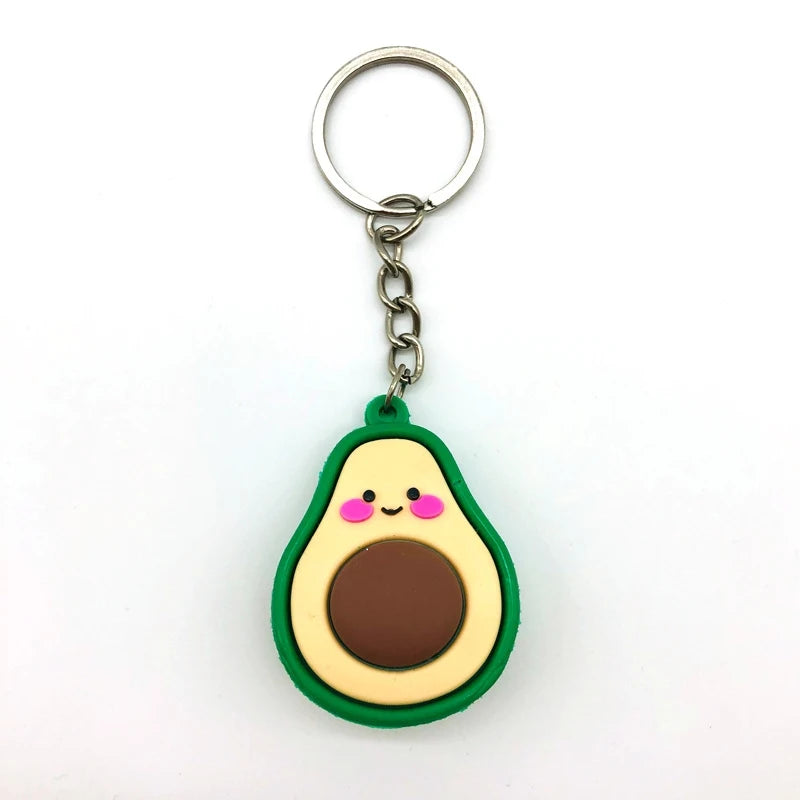 3D Smiling Avocado Resin Keychain
