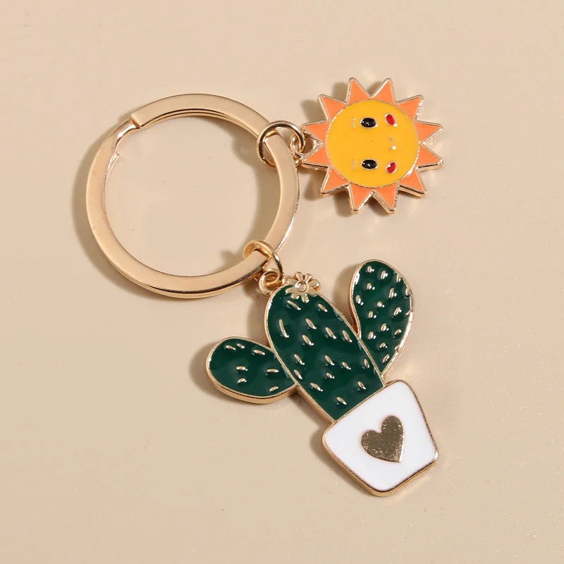 Desert Plant Keychain in Zinc Alloy