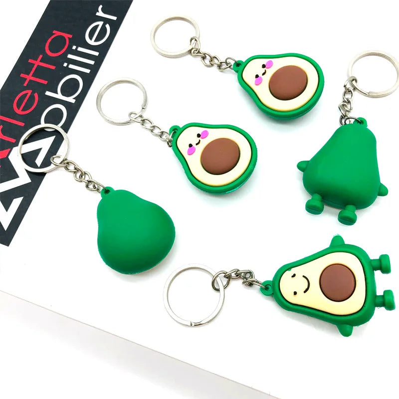 3D Smiling Avocado Resin Keychain