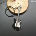 Silver-Plated Guitar Pendant Keychain