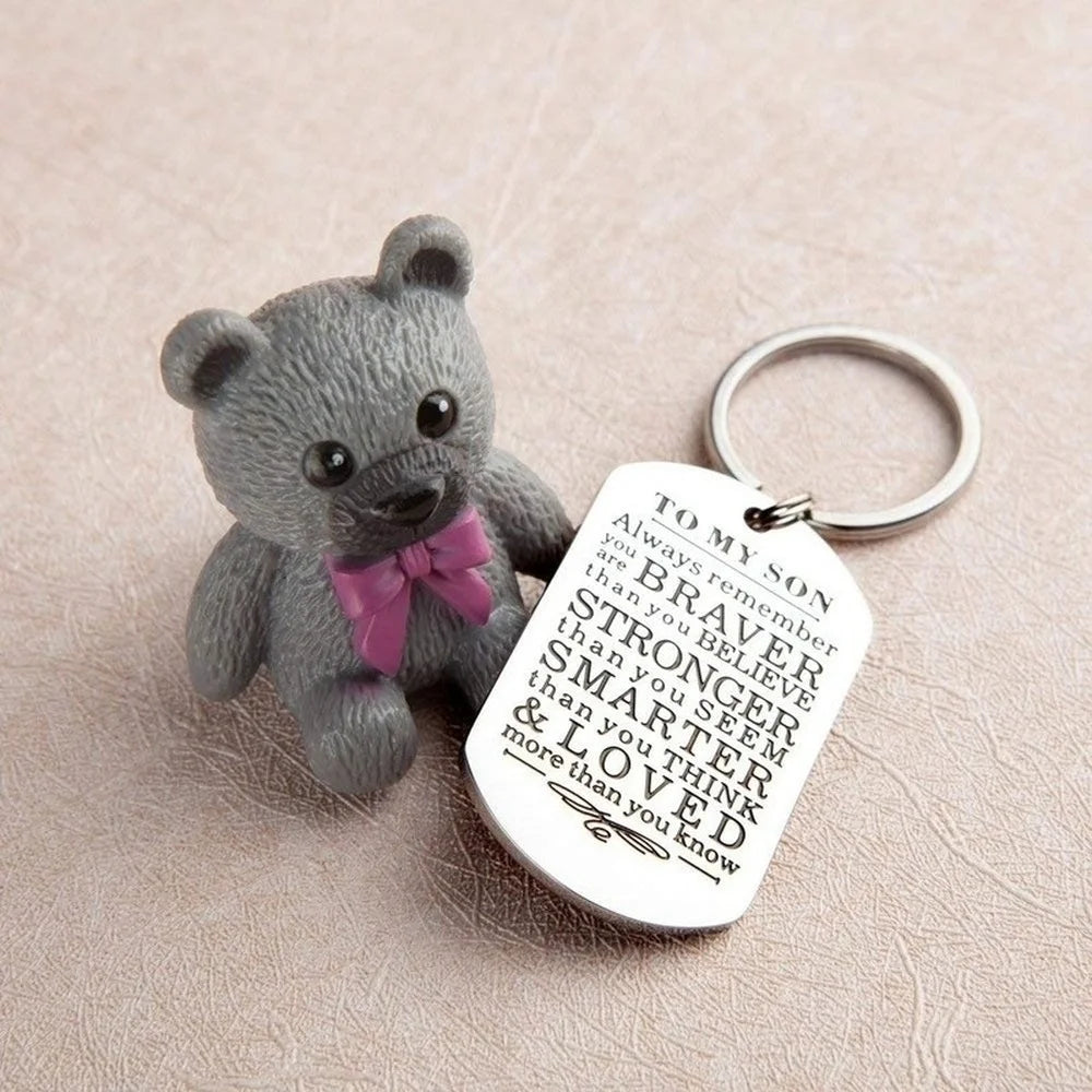 Keychain Gifts To My Son Daughter Always Remember You Are Braver Than You Believe Key Ring Family Gifts Jewelry From Dad Mom
