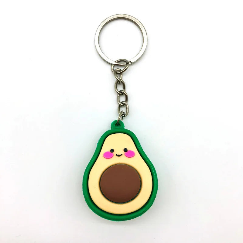 3D Smiling Avocado Resin Keychain