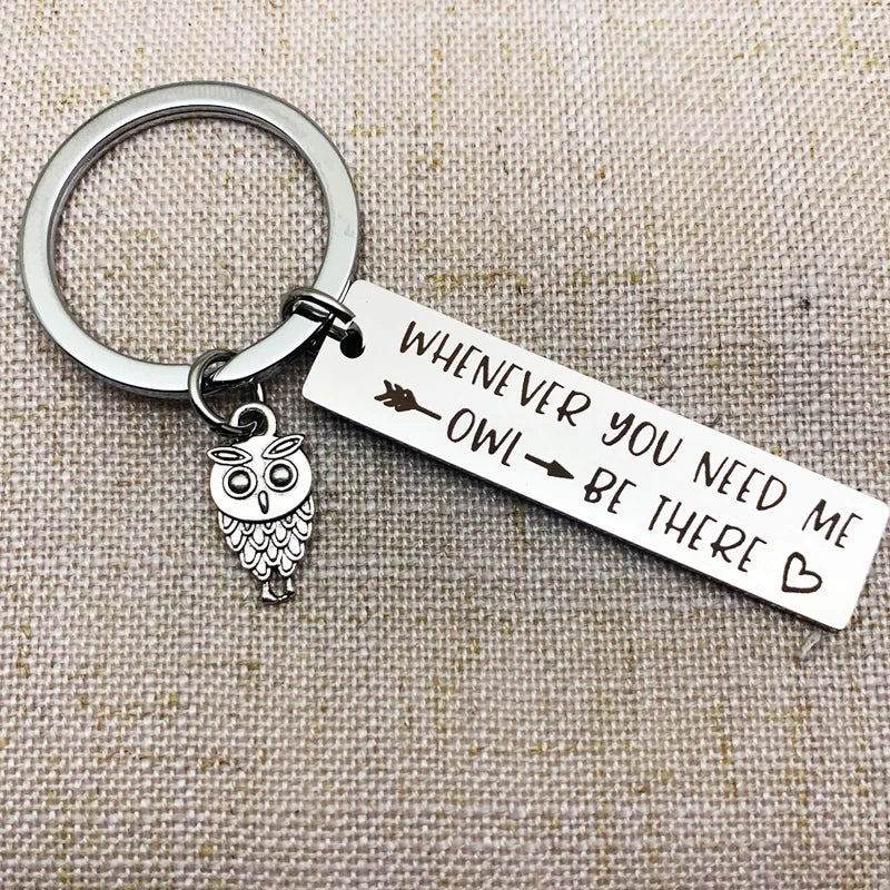 Owl Keychain BFF Keychain Friendship Keychain Whenever You Need Me Owl Be There Sympathy Gift Stay Strong Gift