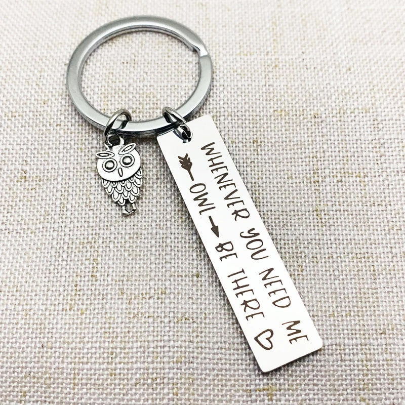 Owl Keychain BFF Keychain Friendship Keychain Whenever You Need Me Owl Be There Sympathy Gift Stay Strong Gift