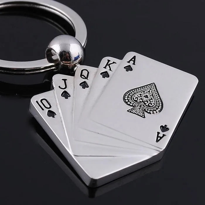 Playing Cards Poker Charm Keychain