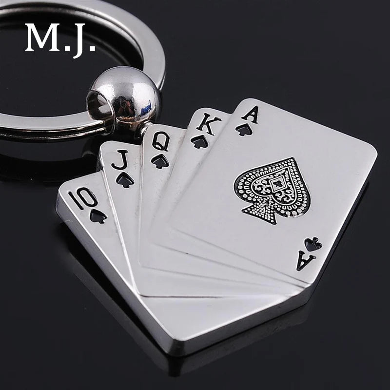Playing Cards Poker Charm Keychain