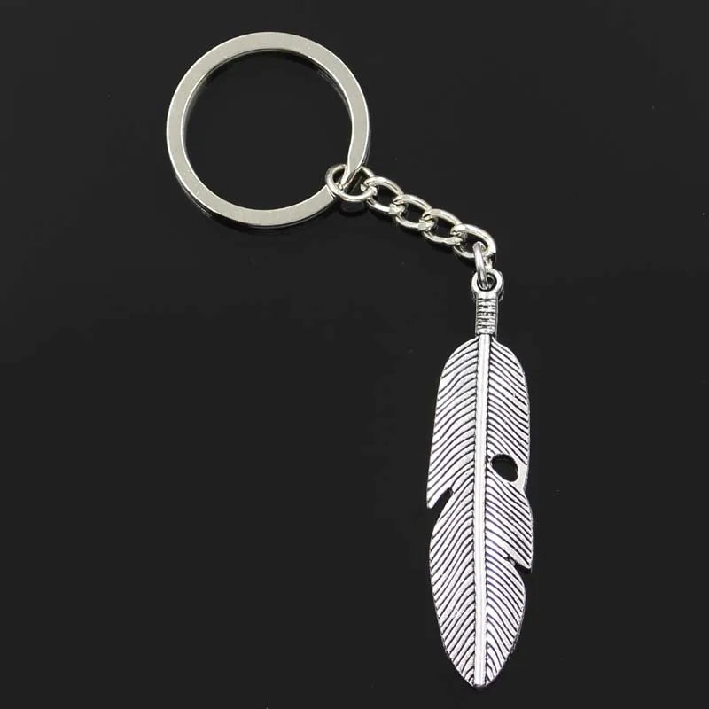 Feather Pendant Keychain in Zinc Alloy