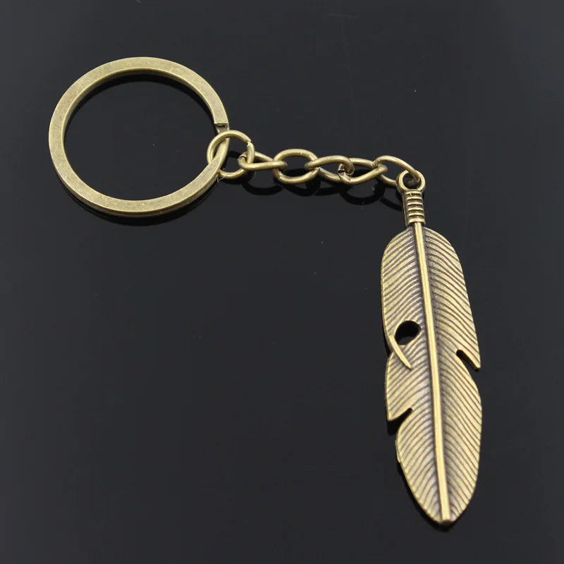 Feather Pendant Keychain in Zinc Alloy