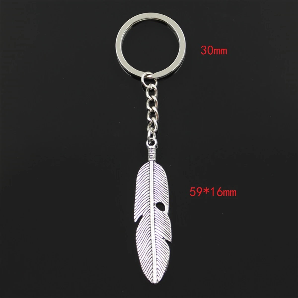 Feather Pendant Keychain in Zinc Alloy