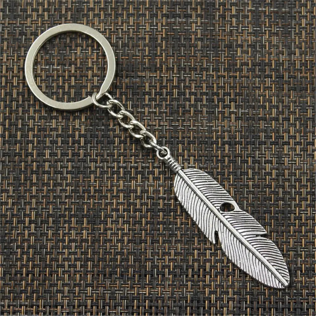 Feather Pendant Keychain in Zinc Alloy