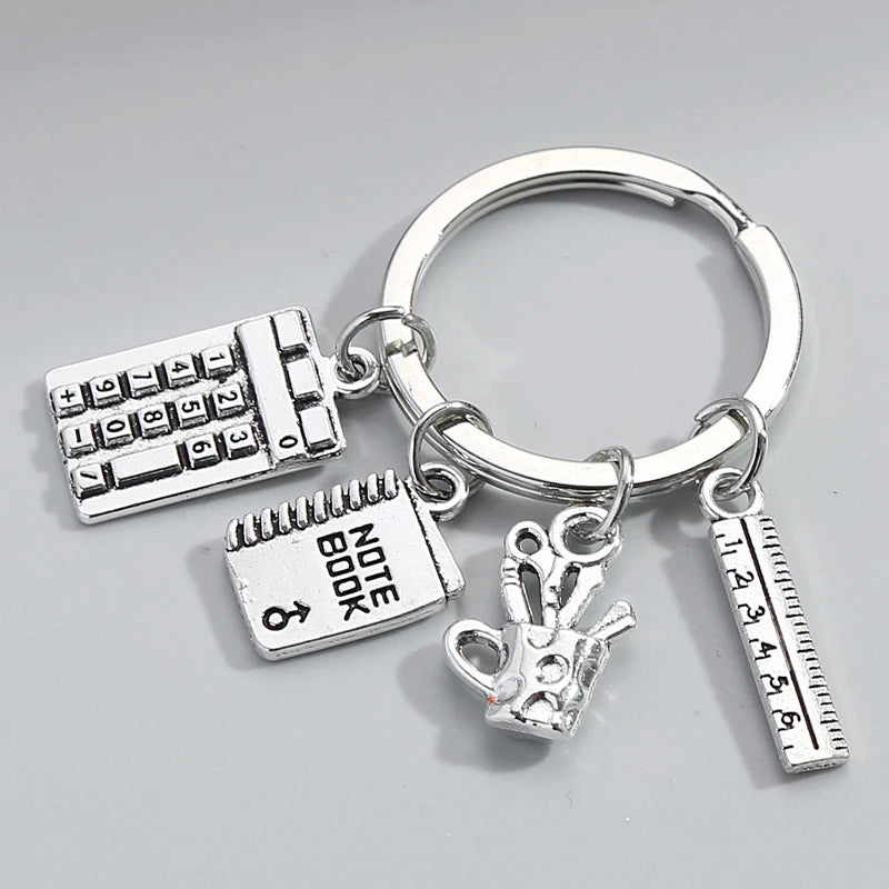 Study Theme Charm Keychain
