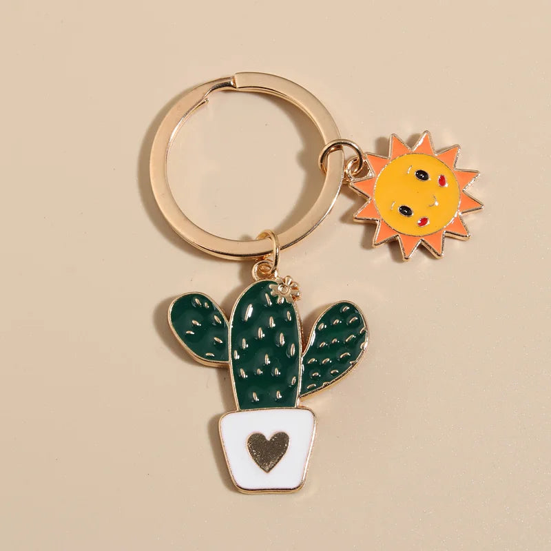 Desert Plant Keychain in Zinc Alloy