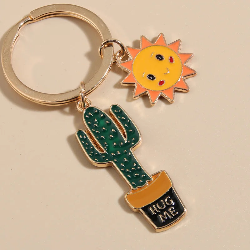 Desert Plant Keychain in Zinc Alloy