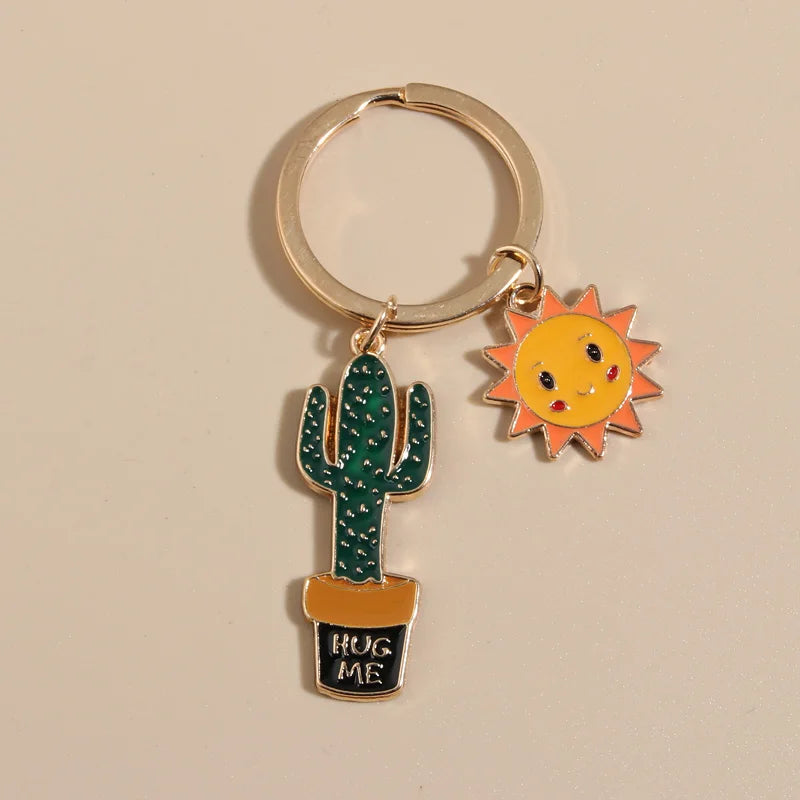 Desert Plant Keychain in Zinc Alloy