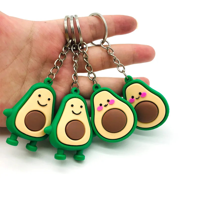 3D Smiling Avocado Resin Keychain