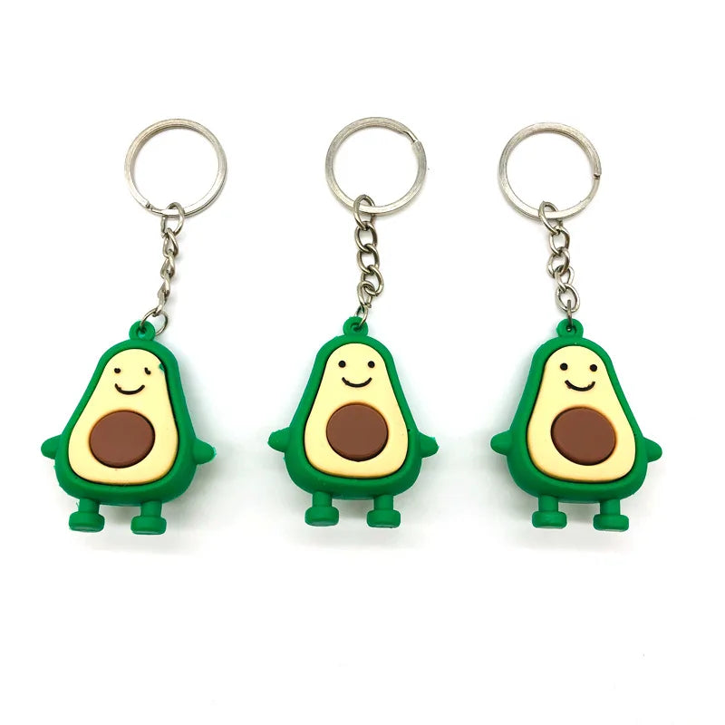 3D Smiling Avocado Resin Keychain