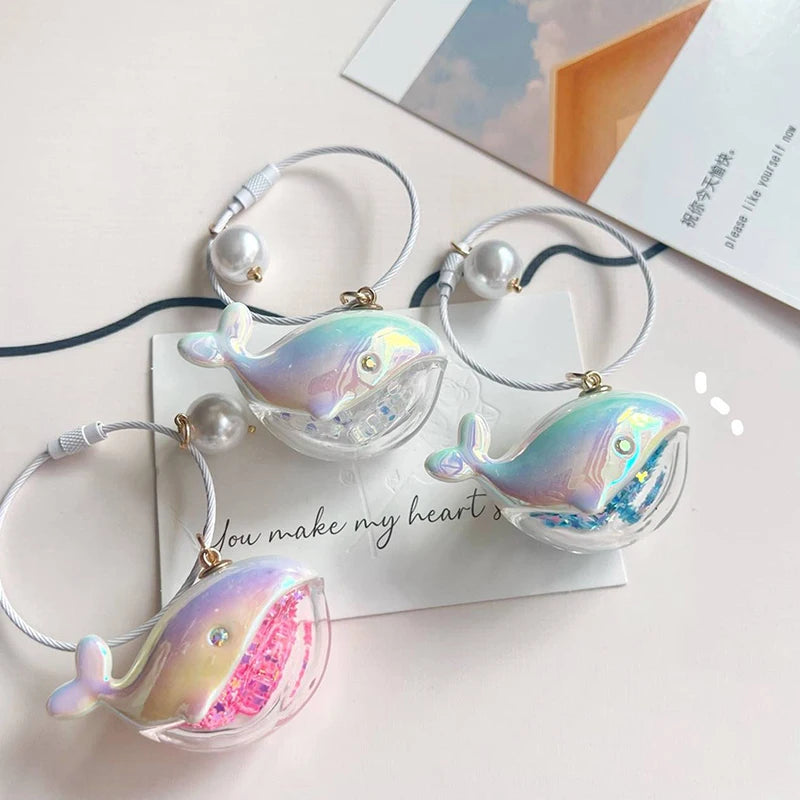 Cute Whale Dolphin Keychain Marine Animal Doll Kawaii Keyring Car Key Chain Accessories For Men Women Couple Bag Jewelry
