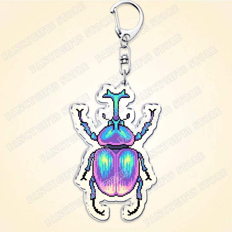 Beetle Acrylic Keychain with Lobster Clasp