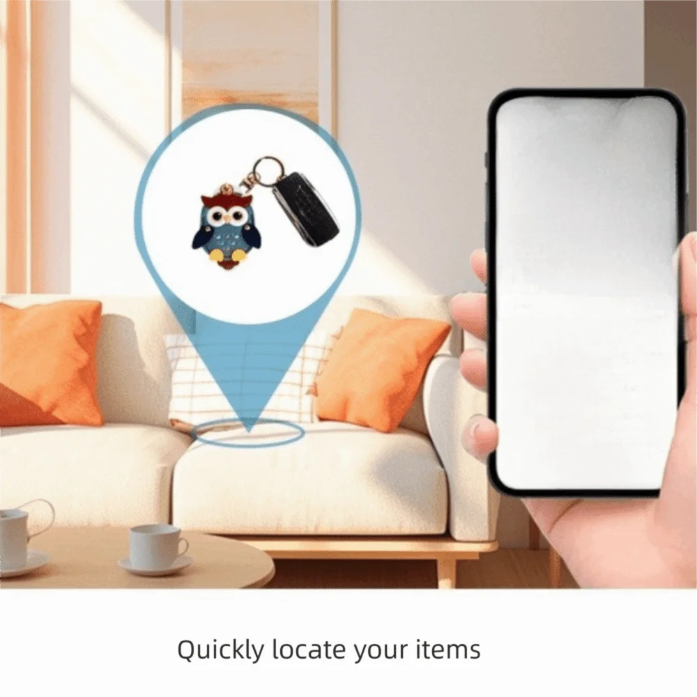 Owl Card Holder Keychain with Combination Buckle