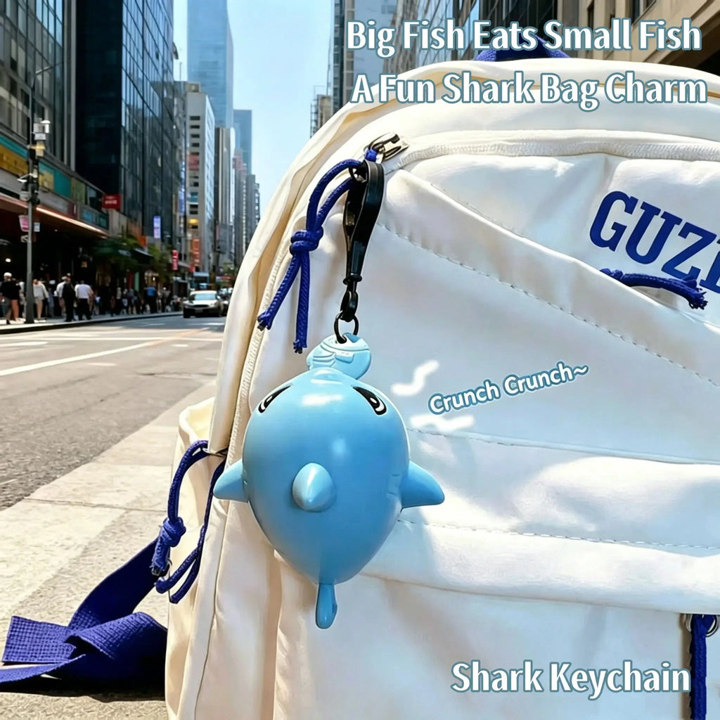 Cartoon Shark Pull-Line Keychain