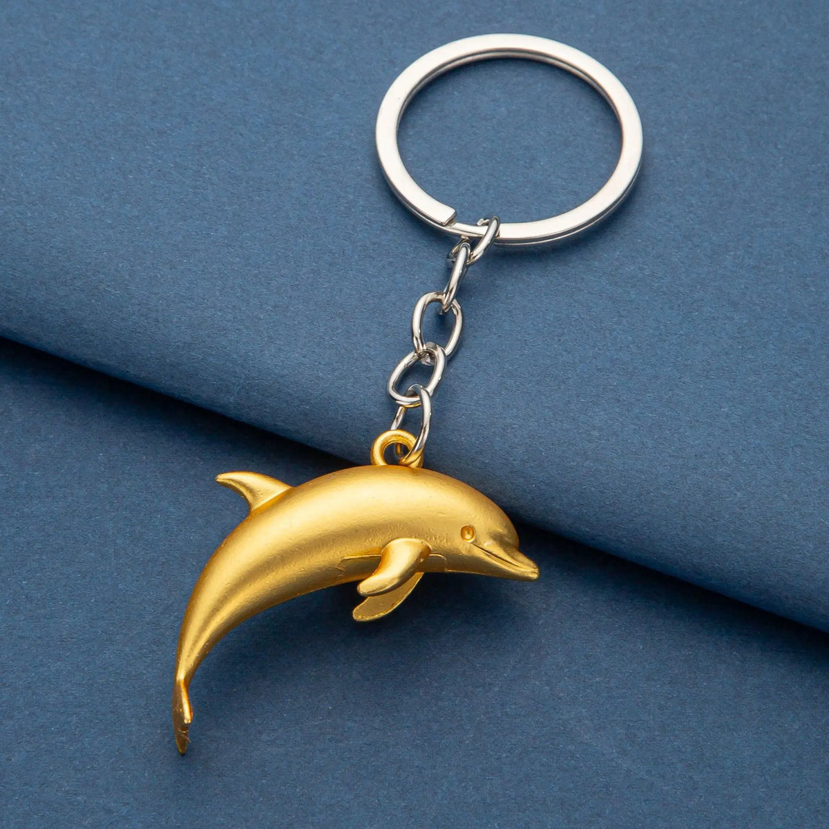 3D Leaping Dolphin Charm Keychain
