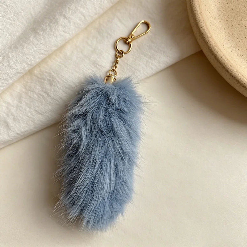 Fox Tail Keychain Irregular Car Keychain Bag Pendant Tail Animal Style Leopard Colored Keychain Cute Plush Keychain For Women