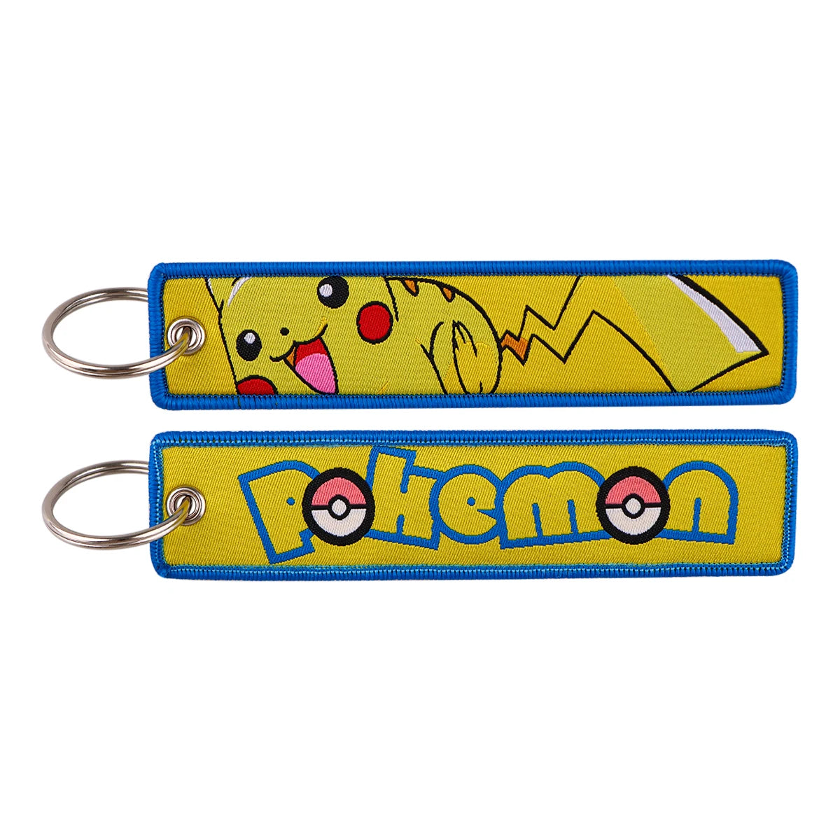 Double-Sided Embroidered Key Tag with Metal Hardware