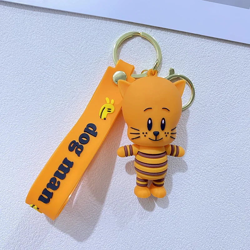 Anime Cat Character Keychain with Zinc Alloy Clasp