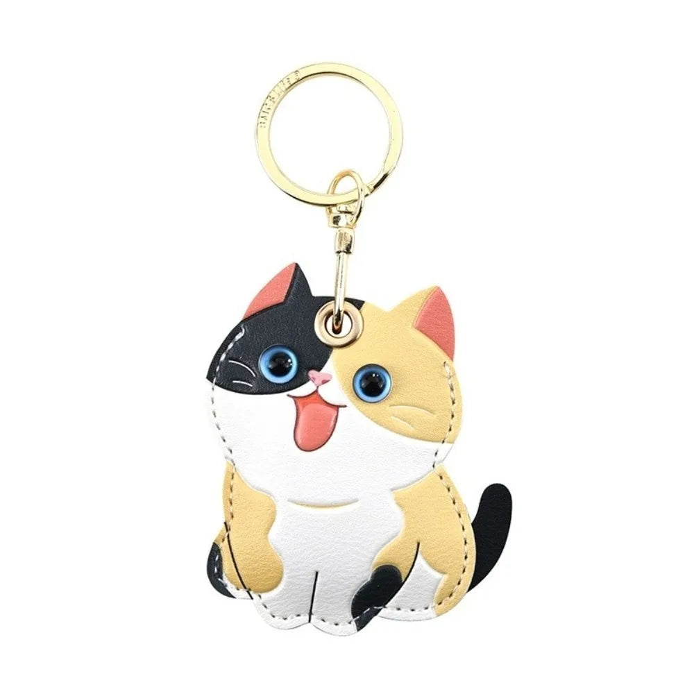 Cat Card Holder Keychain with Carabiner Clip