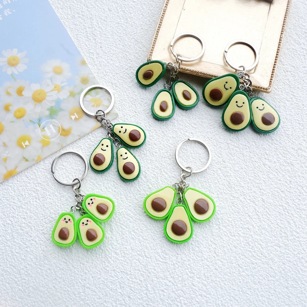 Avocado Keychain with Carabiner Clasp