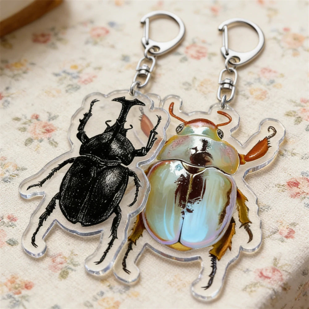 Beetle Acrylic Keychain with Lobster Clasp