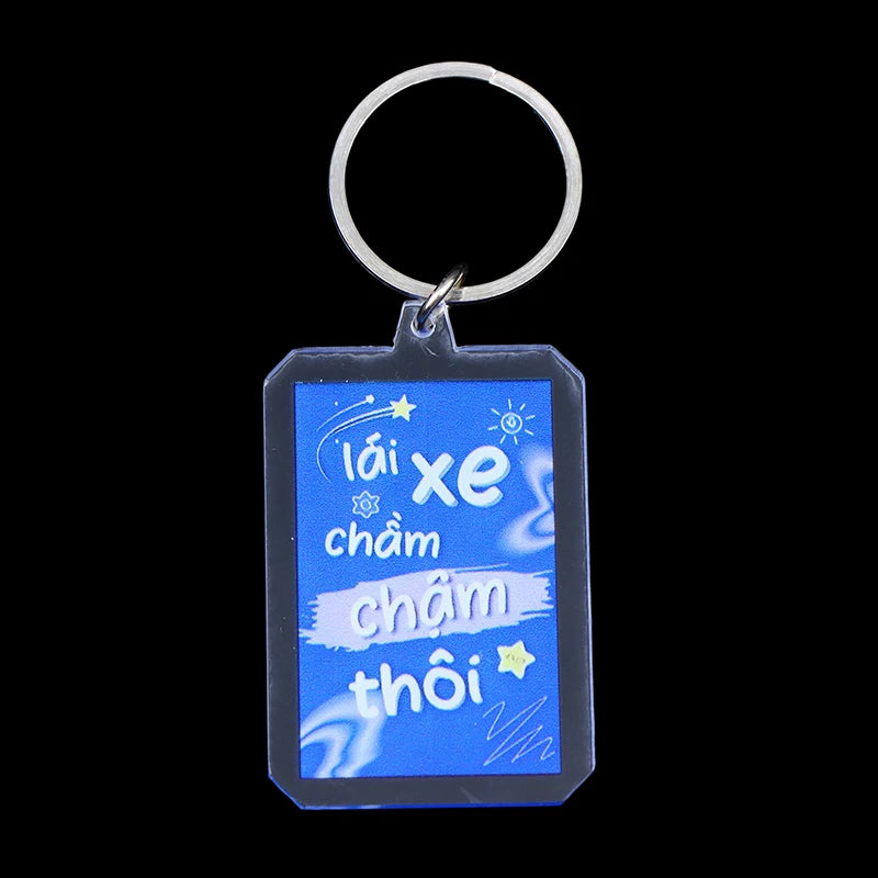 Slim Acrylic Cartoon Keychain Charm