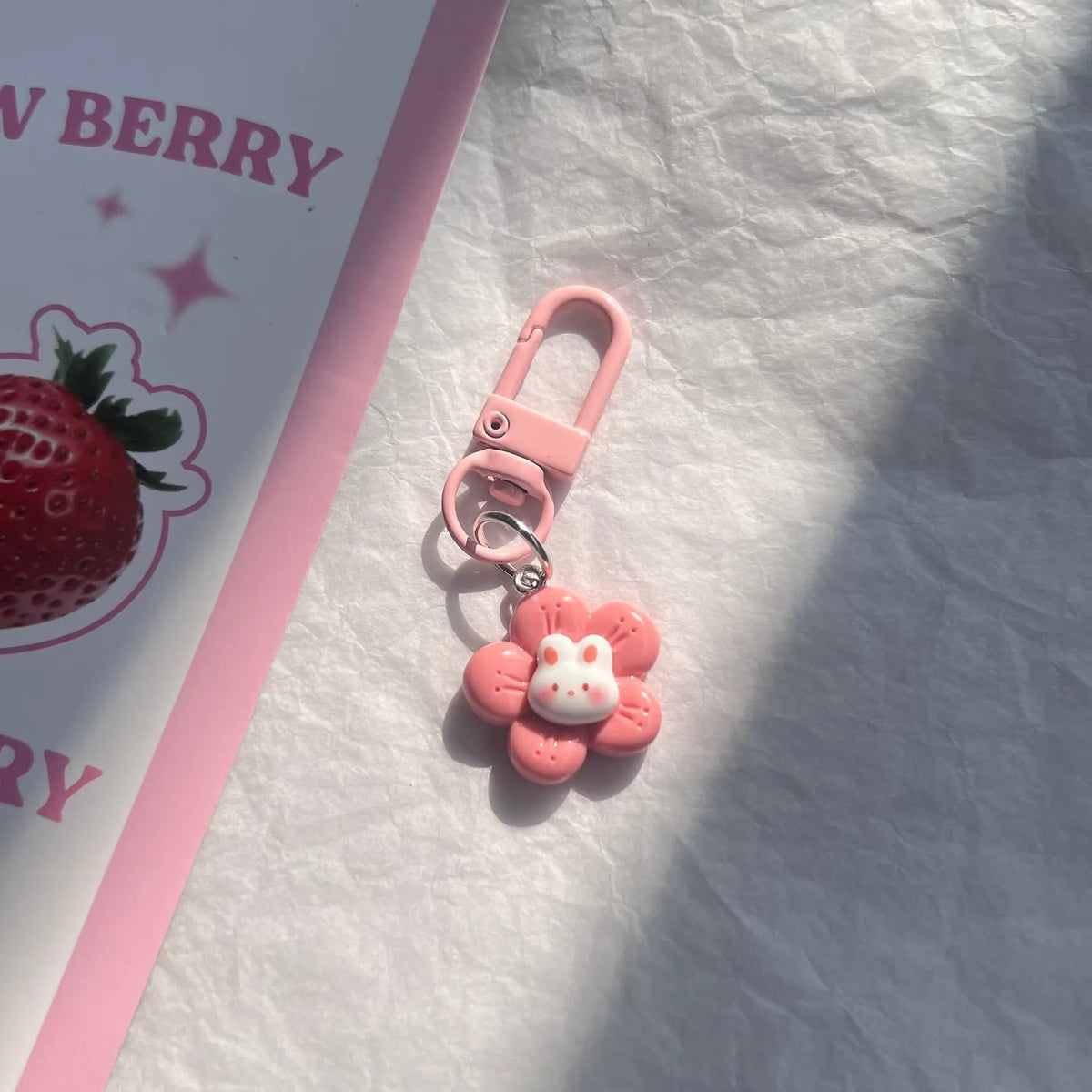 Pastel Bunny and Flower Resin Bag Charm