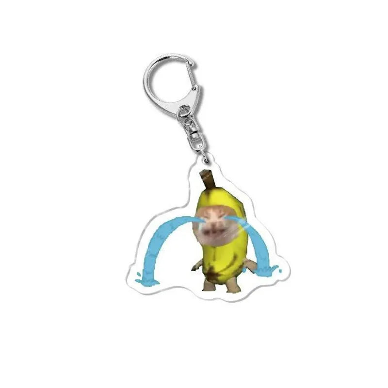Cat Meme Acrylic Charm Keychain