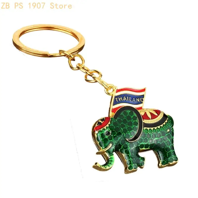 Elephant Charm Keychain with Gold-Tone Finish