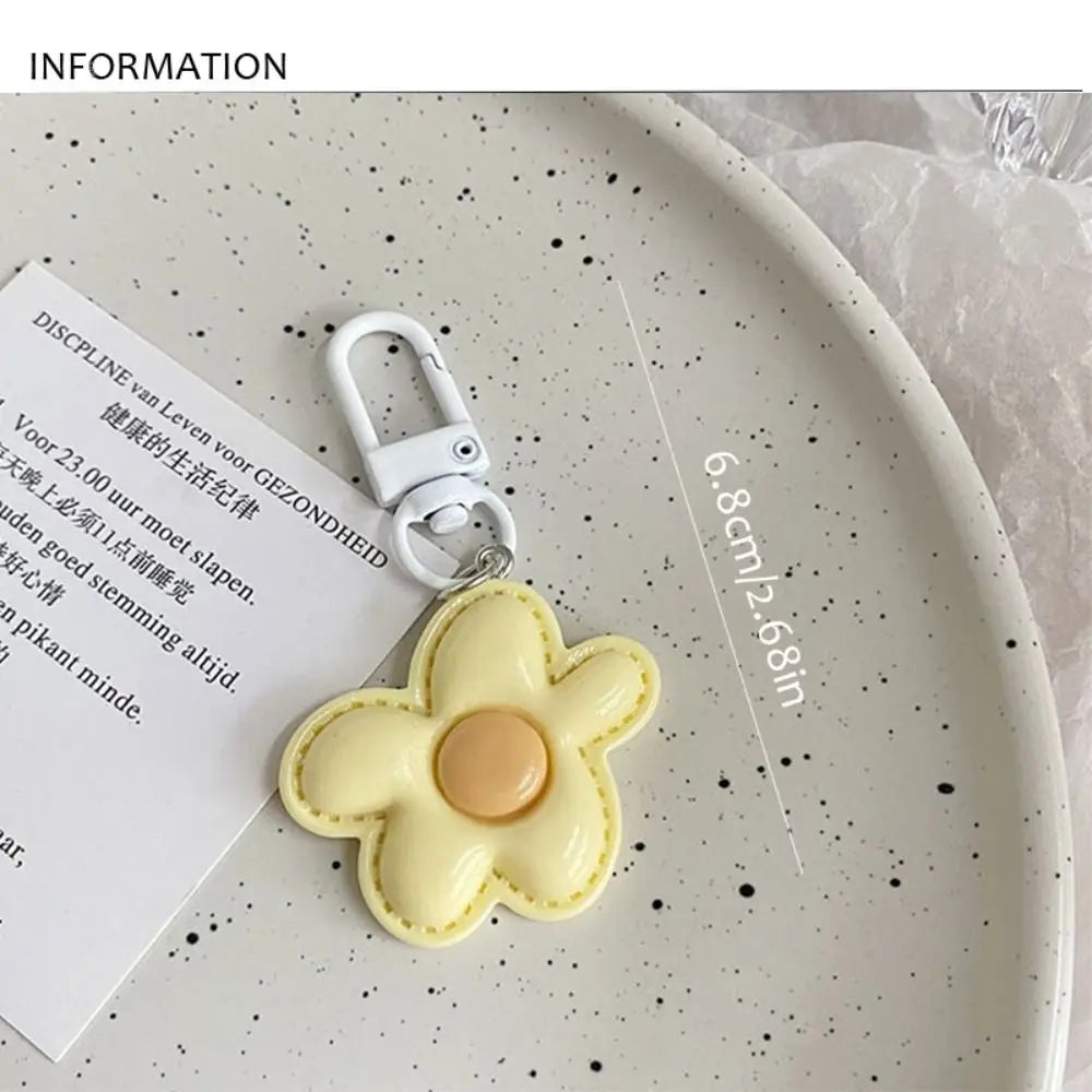 Resin Flower Charm Keychain with Swivel Clip