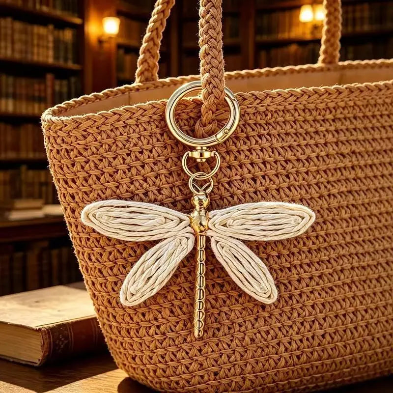 Woven Dragonfly Bag Charm and Keychain