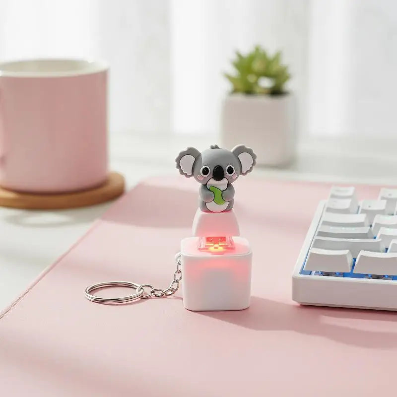 Rechargeable Mechanical Switch Keychain with LED and Sound