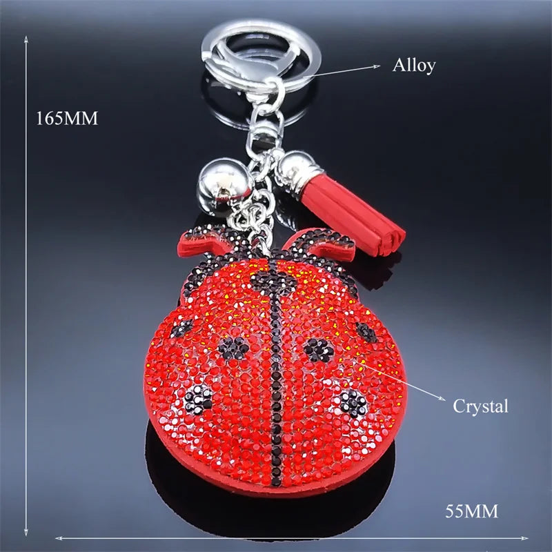 Ladybug Crystal Keychain and Bag Charm