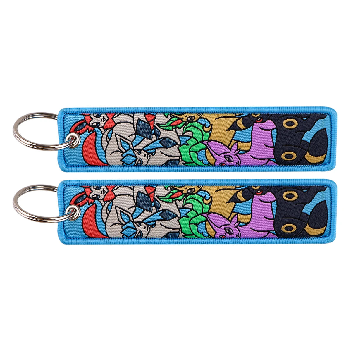Double-Sided Embroidered Key Tag with Metal Hardware