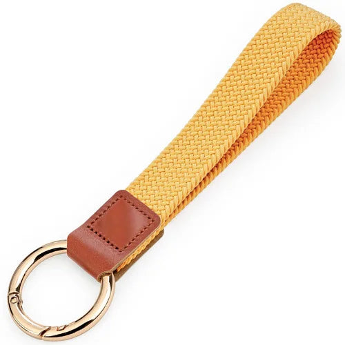 Braided Elastic Wristlet Keychain with Split Ring