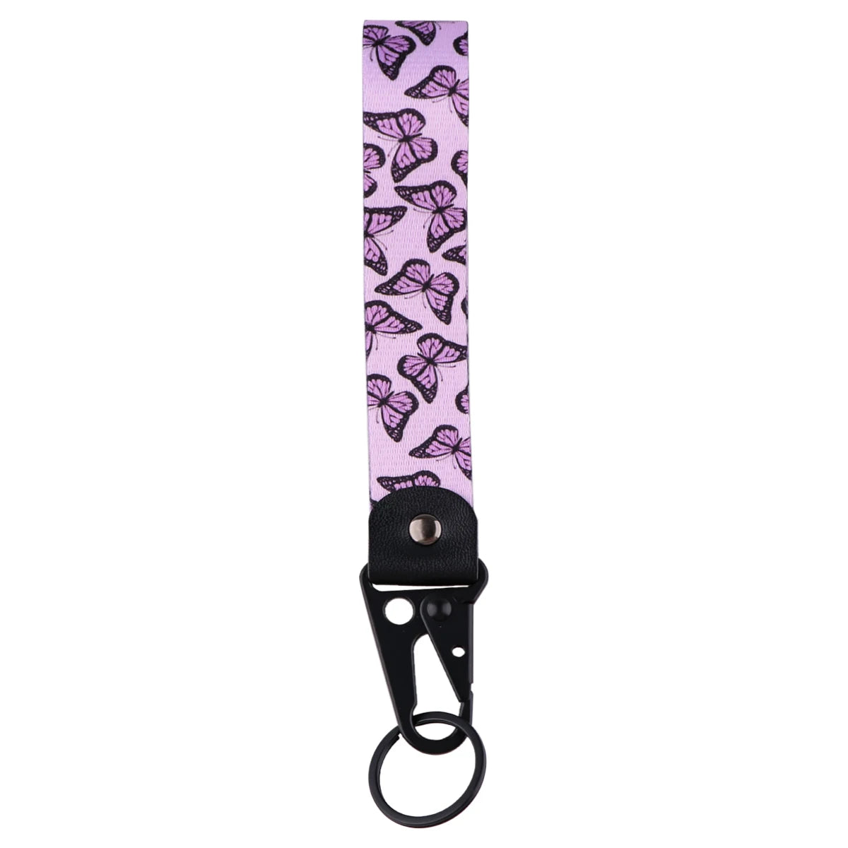 Butterfly Print Wrist Lanyard Keychain