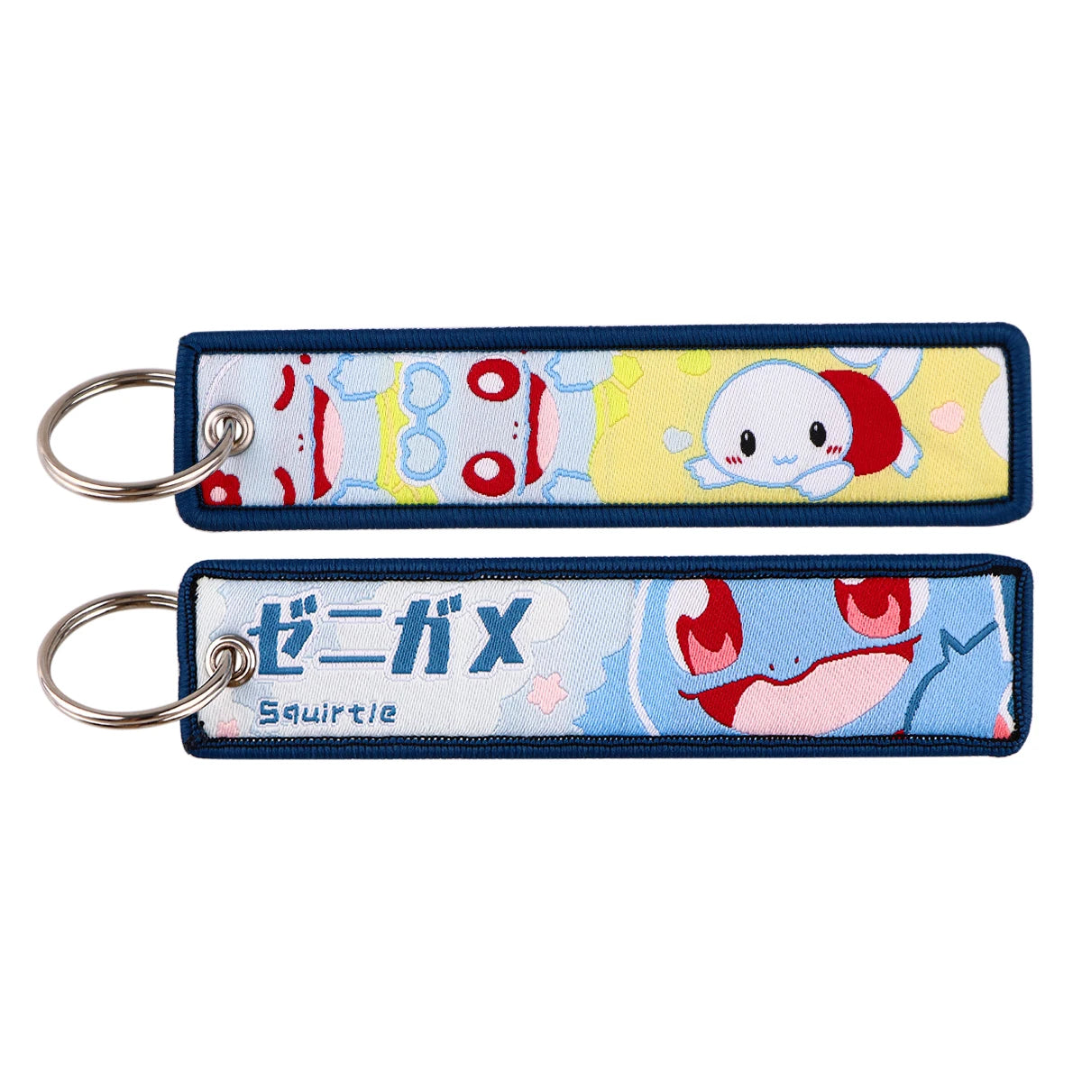 Double-Sided Embroidered Key Tag with Metal Hardware