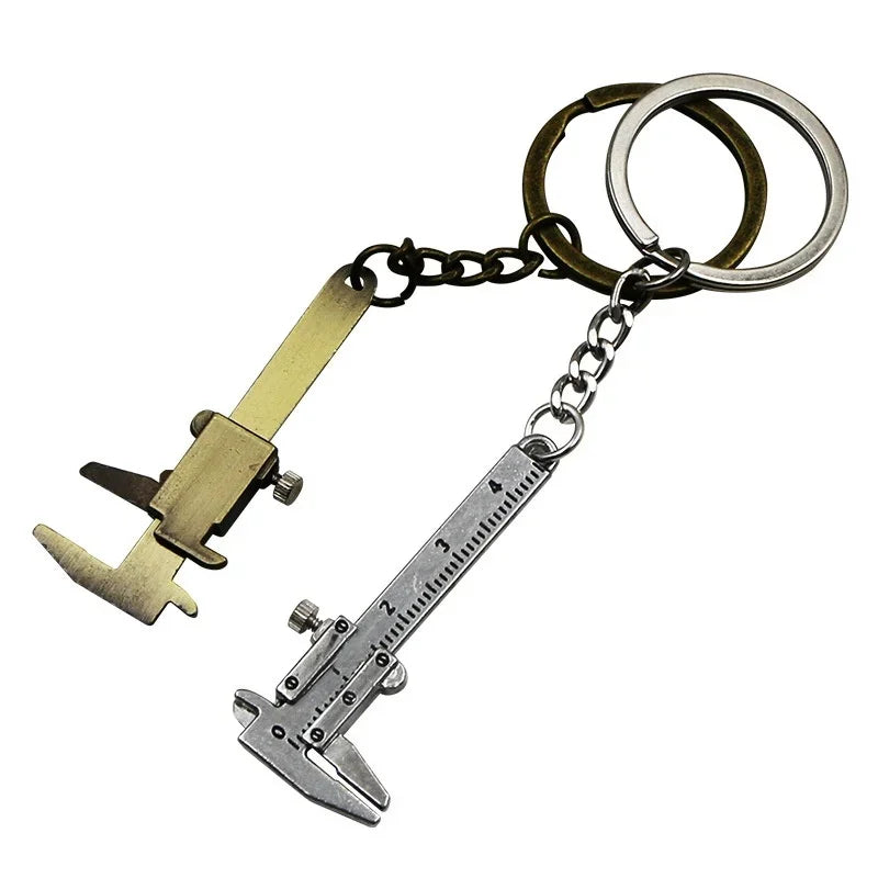 Movable Vernier Caliper Keychain in Zinc Alloy