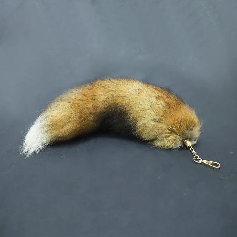 Fox Tail Keychain with Swivel Clasp