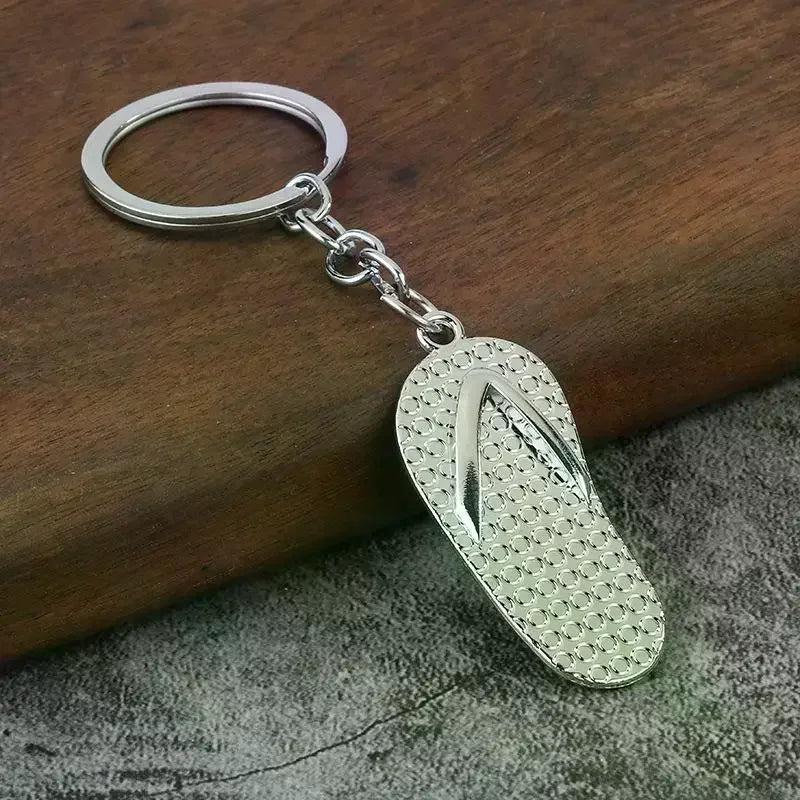 Zinc Alloy Flip Flop Slipper Keychain